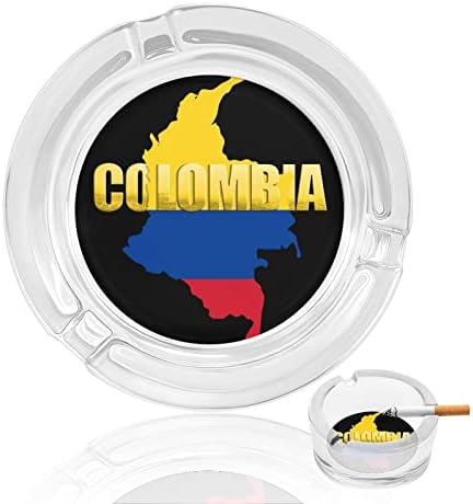 דגלי קולומביה מעשנים מעשנים סיגריות סיגריות סיגריות מארז מחזיק מגש אפר עגול לחיצוניות מקורה