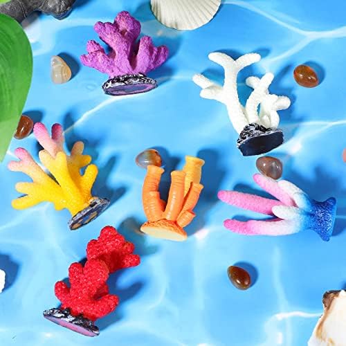 צעצועים 6 יחידות שונית אלמוגים מלאכותית צעצוע שונית אלמוגים עיצוב מיכל דגים צמחי דגים אלמוגים לאקווריום,