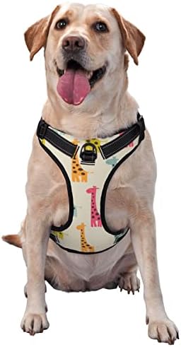 רתמת כלבים ג'ירפה צבעונית מחמד שמח חיית מחמד מתכווננת מתכווננת רתמות גדולות