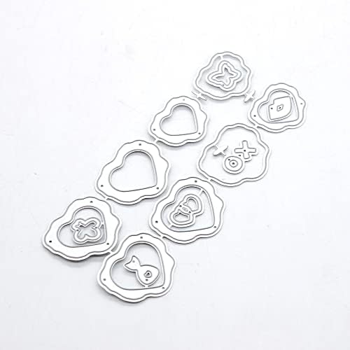 Kscraft Valentine Heart שעווה חותמות חיתוך מתכת מתות שבלונות לריכוז DIY בלטות דקורטיביות כרטיס נייר