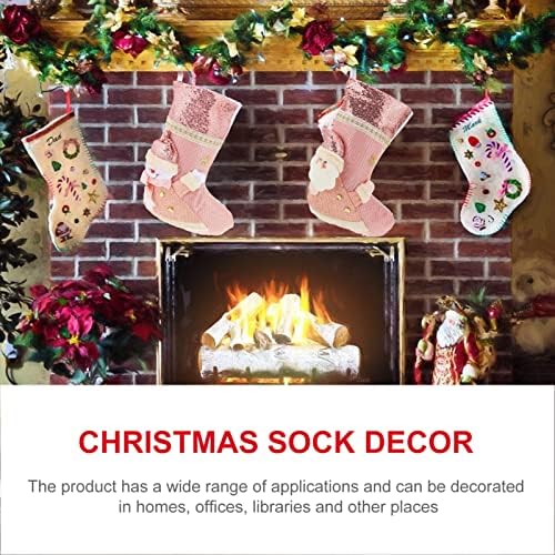 DOITOOL 3PCS חג המולד גרביים תלויות גרביים סנטה קלאוס איילים איילים גרבי חג המולד קישוטי גרב קטנים שקית