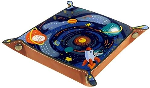 Lyetny Rocket Planet Box Box Candy Holder Sundries מגש שולחן עבודה מארגן נוח לנסיעה, 16x16 סמ