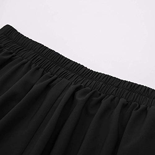 אופנה חצאיות לנשים אורך מידי אופנה מזדמן הארג ' וקו מוצק חצאית בציר גבוהה מותן קפלים בתוספת גודל שחור