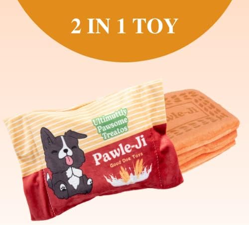 Pawle Ji Desipups 2-in-1 צעצוע כלבים אינטראקטיבי עם חריקת וקמטים לכלבים קטנים, בינוניים וגדולים, רחיצה