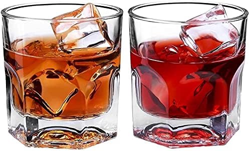 משקפי סקוטש מקוריים, זכוכית ויסקי, סט של 2 כוסות בורבון, סלעים ייחודיים כבדים זכוכית יוקרה כוסות בר