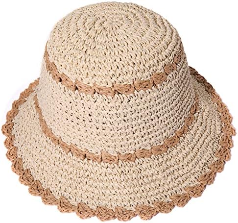 כובעי קש לנשים צבע לקצץ קש דלי שמש כובע תקליטונים קש חוף כובע לארוז קיץ חופשת אבזרים