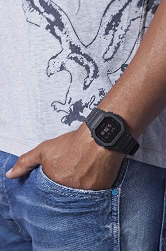קסיו גברים של הלם דיגיטלי שרף רצועת שעון שחור דוו-5600 סיביות-1