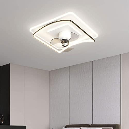 LTBFDDC חכמת מאוורר LED תאורה תאורה מודרנית תאורה לבנה תקרת מאוורר חדר שינה עם אור ושלט רחוק, 360 מעלות