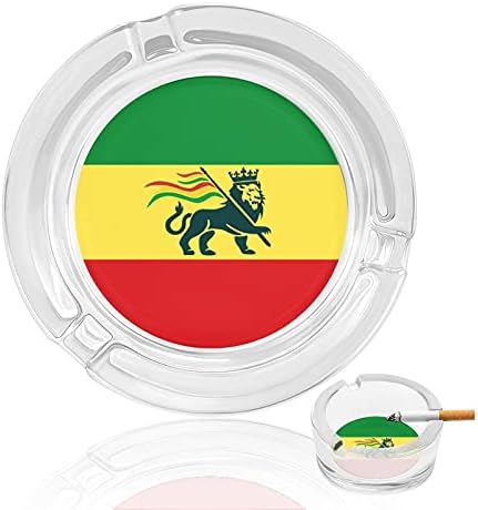 דגל אריה רסטאפירי אתיופי מודרני מגש אפר עגול עגול סיגריות דקורטיביות ניידות מחזיק מאפרה למשרד ביתי