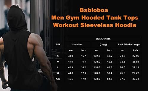 Babioboa אימון לגברים גופיות טנקים עם אימון ספורט קפוצ'ונים חסרי כושר ללא שרוולים פיתוח גוף מנותק חולצות