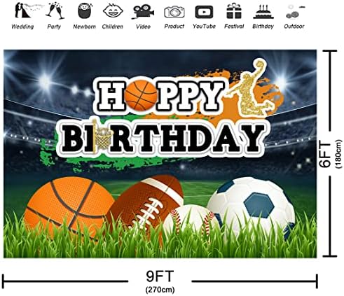 9 * 6 רגל כדור ספורט יום הולדת שמח רקע ילדים בני אצטדיון משחק דשא צילום רקע בייסבול כדורגל כדורסל רוגבי