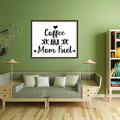 על ידי שלט פלאק עץ ללא ממותג 16 x 20, קפה המכונה דלק של אמא, שלט חווה ממוסגר, שלטי עיצוב קיר קישוטי
