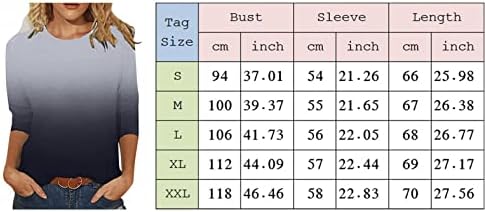 חולצות שרוול ארוך של Aodong לנשים, חולצות וחולצות טוניקה מזדמנת אופנתית עליונה משקל קל משקל 3/4 שרוול