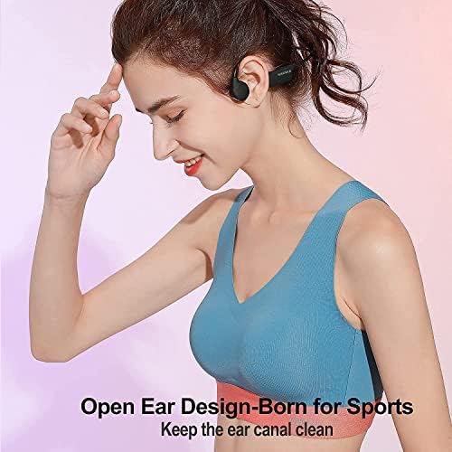 אוזניות הולכת עצם Naenka, Bluetooth 5.0 אוזניות אוזניים פתוחות עם מיקרופון, IPX6 אוזניות אלחוטיות אטומות