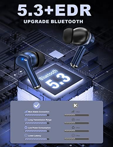 2PC אוזניות אלחוטיות, ENC מבטלות רעש מבטל באס עמוק באוזן באוזן באוזן, IPX6 Bluetooth 5.1 אוזניות עם