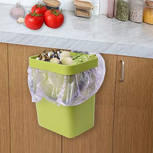 פח אשפה קטן תלוי עם מכסה מתחת לכיור למטבח, סל פסולת פלסטיק של 5 ליטר/ 1.3 ליטר, סל פסולת מזון,סל קומפוסט