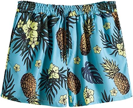 מכנסיים קצרים של חוף הוואי של Beuu קיץ לגברים, פלוס מכנסיים קצרים של לוח מתיחה טרופי בגודל גזעי שחייה