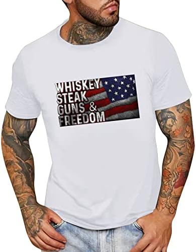 חולצת טריקו פטריוטית מהירה חולצות שרוול קצר יבש חולצות קיץ צווארון כותנה חולצת טי עליון דגל אמריקאי