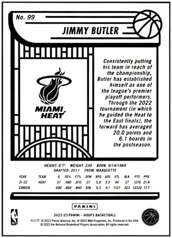 ג'ימי באטלר 2022-23 Panini Hoops Foil Foil /19999 ננומטר+ -MT+ NBA חום כדורסל
