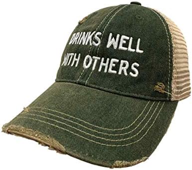 שותה היטב עם אחרים רטרו מותג ירוק ירוק ברשת Snapback Hat Cap