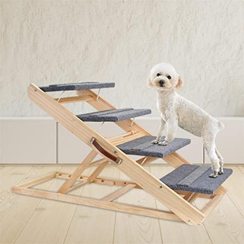 עץ כלב רמפה החלקה מתכוונן נייד לחיות מחמד כלב טיפוס סולם מקורה ספה