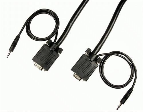 כבלים ללא הגבלה PCM-2240-10 כבל SVGA עם אודיו זכר ל -3.5 ממ לזכר