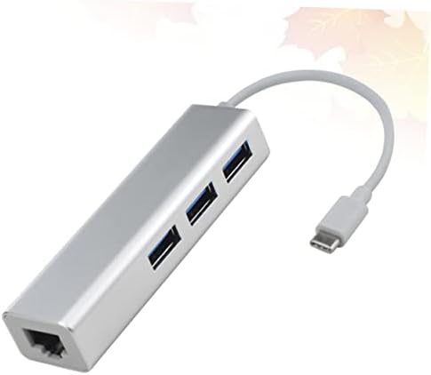 SOLUSTRE 3 רכזות USB Ethernet רכזת USB, רכזת מסוג c-Hub Ethernet, USB Type-c-Hub Rj45 מחברים ל-USB לבן