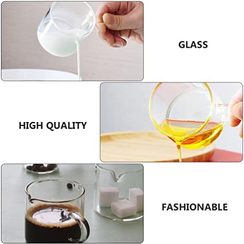 ספל אספרסו של פטקאו 2 יחידות קנקן זכוכית מיני קרם זכוכית צלול עם ידית קפה קטן לאטה חלב קרם קנקן קנקן