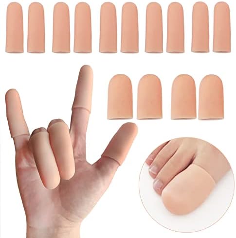 14 יחידות סיליקון מיטות אצבע, ג ' ל אצבע מגיני אצבע טיפים, רך לשימוש חוזר אצבע כובעי נהדר עבור הדק אצבע,