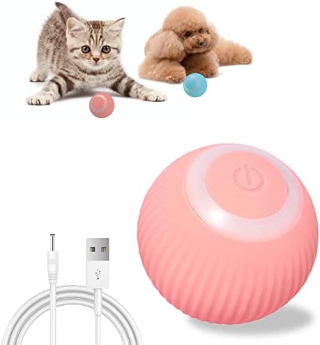 CDIPESP כדור גלגול פעיל אוטומטי לכלבים הנעים בעצמם, צעצוע כדור חתול אינטראקטיבי עם נורות LED, נטענת