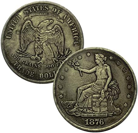 1876 ​​פסל אמריקאי של חירות מטבע סילבר מטבע זיכרון מטבע יושב על הנשר סילבר סילבר דולר זר מטבע נחושת
