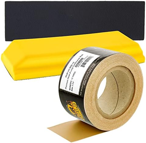 מלבן סדרת Dura-Gold Pro מלבן 10 x 2-3/4 כרית בלוק מלטש יד עם גיבוי וו לולאה ומשטח מתאם PSA & 600 נייר