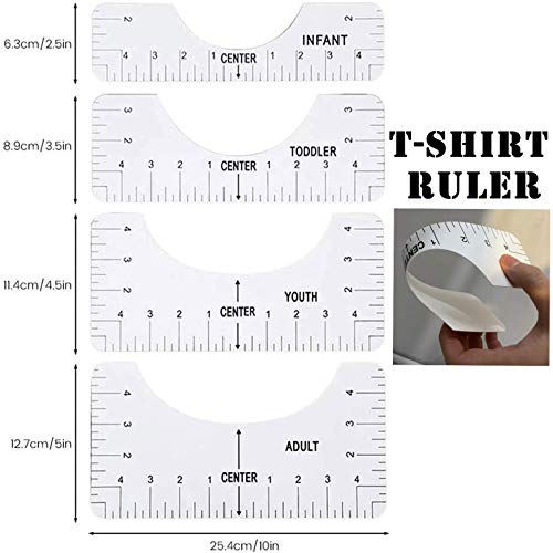 8 חבילה של חולצת יישור יישור עם שליט מדידה אחד, שליט מלאכה עם כלי מדריך לייצור עיצוב מרכז אופנה, תינוק