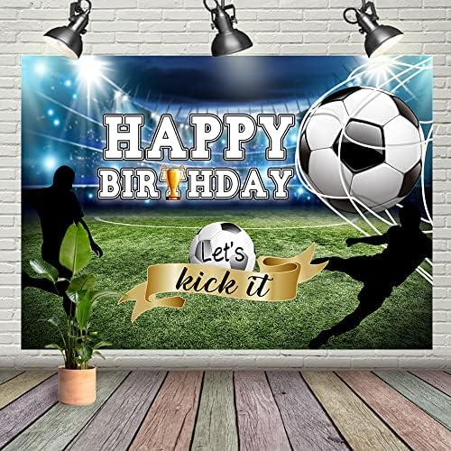 כדורגל יום הולדת שמח רקע בואו לבעוט בו ירי נושא מסיבת קישוט ספורט צילום רקע אספקת אצטדיון משפט כוכבים