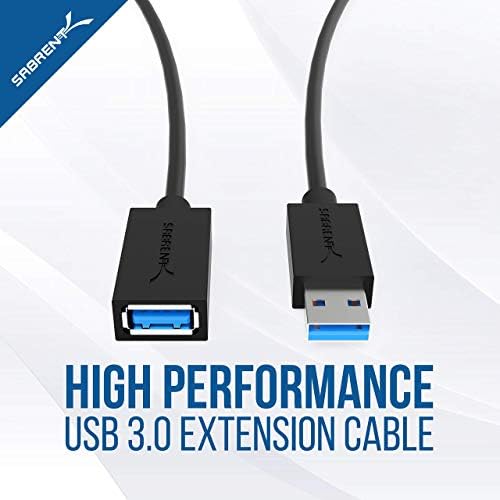SABRENT 6 FT 22AWG USB 3.0 כבל הרחבה-A-MALE ל- A-Feme