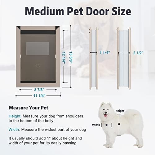 דלתות כלבים גדולות עמידות בפני מזג אוויר לכלבים גדולים עם דש מגנטי, דלתות כלבים עם מסגרת אלומיניום מחוספסת