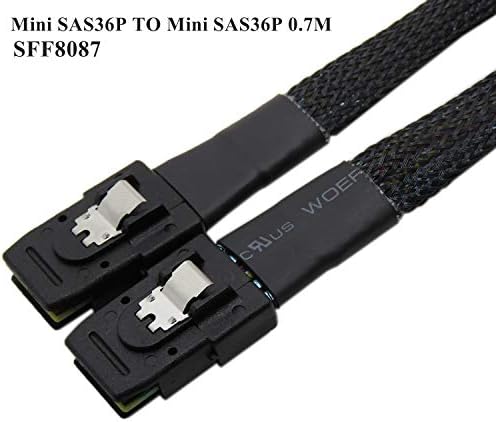 Cabledeconn 0.7M מיני SAS פנימי 36 פינים ל- SFF-8087 כבל-שחור