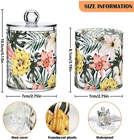 פרחי פלמינגו כותנה מחזיקת ספוגית מיכלי אמבטיה צנצנות עם מכסים מכוונים כרית כותנה כרית כרית עגול מחזיק