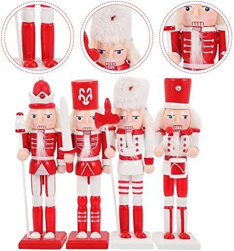 חיצוני דקור 4 יחידות גליטר מפצח אגוזים חג המולד מפצח אגוזים דמויות מסורתי עץ בובות בובת צעצועי חורף