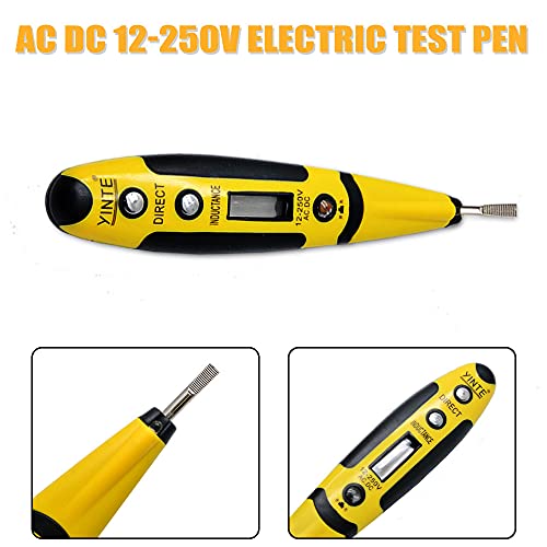עט בדיקה חשמלי, בודק עט מברג הבדיקה בודק בדיקת חשמלית מברג עט, עט מבחן נקודת מגע עט צהוב ושחור