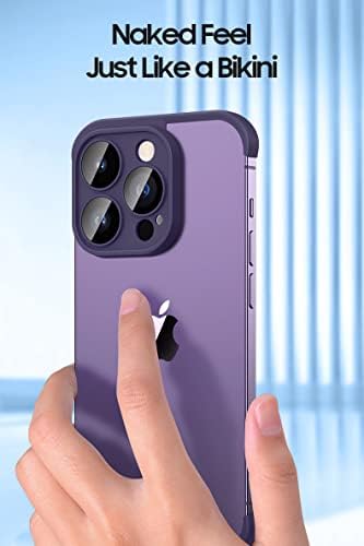 Lekevo מתאים ללא מסגרת לאייפון 14 Pro Case עם מגן עדשת המצלמה, כיסוי טלפון רך TPU רך, מעטפת פגוש מינימליסטי