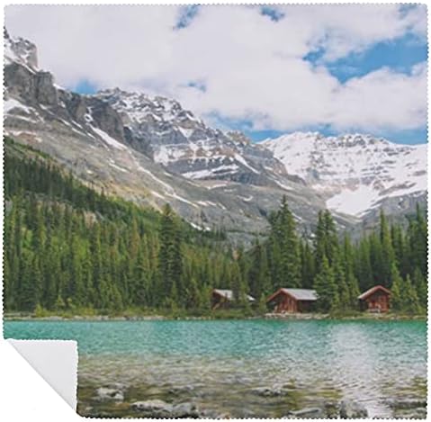 קנדה אוחרה אגם יוחו הפארק הלאומי עם הרים נוף טבע אמנות פוטו פוטו -שימוש חוזר ארוחת ערב מפית מפית מושלם