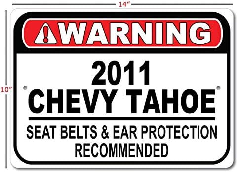 2011 11 חגורת בטיחות שברולט טאהו מומלצת שלט רכב מהיר, שלט מוסך מתכת, עיצוב קיר, שלט מכונית GM - 10x14
