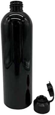 12 גרם בקבוקי פלסטיק קוסמו שחורים -3 חבילה מכולות ריקות לבקבוק ריקות - שמנים אתרים - שיער - מוצרי ניקוי