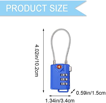 מנעול סיסמא למטען TSA מנעול 3 ספרות מנעול אבטחה חוט פלדה חבל מנעול משולב למכס מזוודות נסיעות