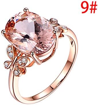 טבעת זהב ורוד חותכת סגלגל שוקולד מעוקב זירקוניה מעורבות אופנה טבעות סוליטייר הבטחה טבעת לנשים