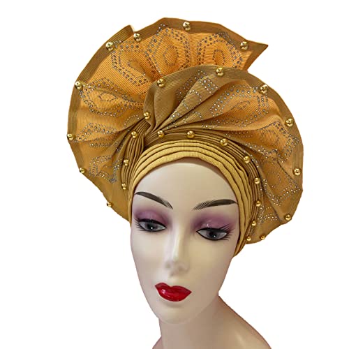 יוקרה ניגרית אסו אוקה כבר עשה אפריקאי כיסוי ראש נשים סרטי ראש גלישת טורבן כובע אוטומטי ג ' ל כיסויי