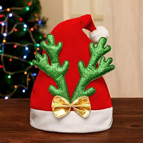 כובע סנטה אואפו למבוגרים, כובע חג המולד גדול עם קטיפה ונוחות אוניית למבוגרים מסיבת יום חג המולד לשנה