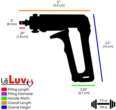 LELUV MAXI ומד משאבת פין שחור לגברים אורך 9 אינץ 'x 3.00 אינץ' קוטר צילינדר רוטט