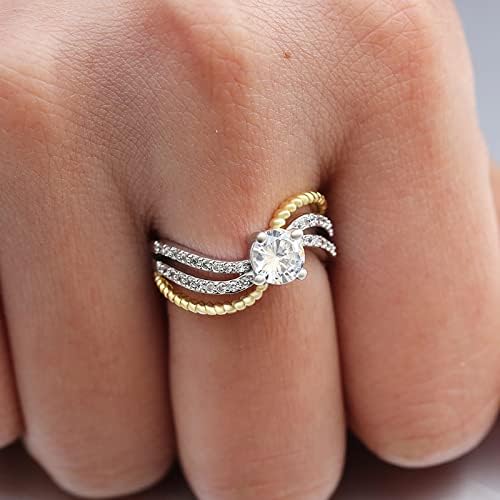 2023 מעודן יהלומי זירקון טבעת לנשים אירוסין טבעת תכשיטי מתנות גבוהה ומורדות של חיים טבעת
